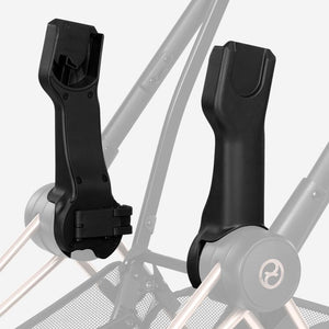 Adaptadores para Portabebé Coya 2026 CYBEX detalle acoplado en chasis de coche de paseo 