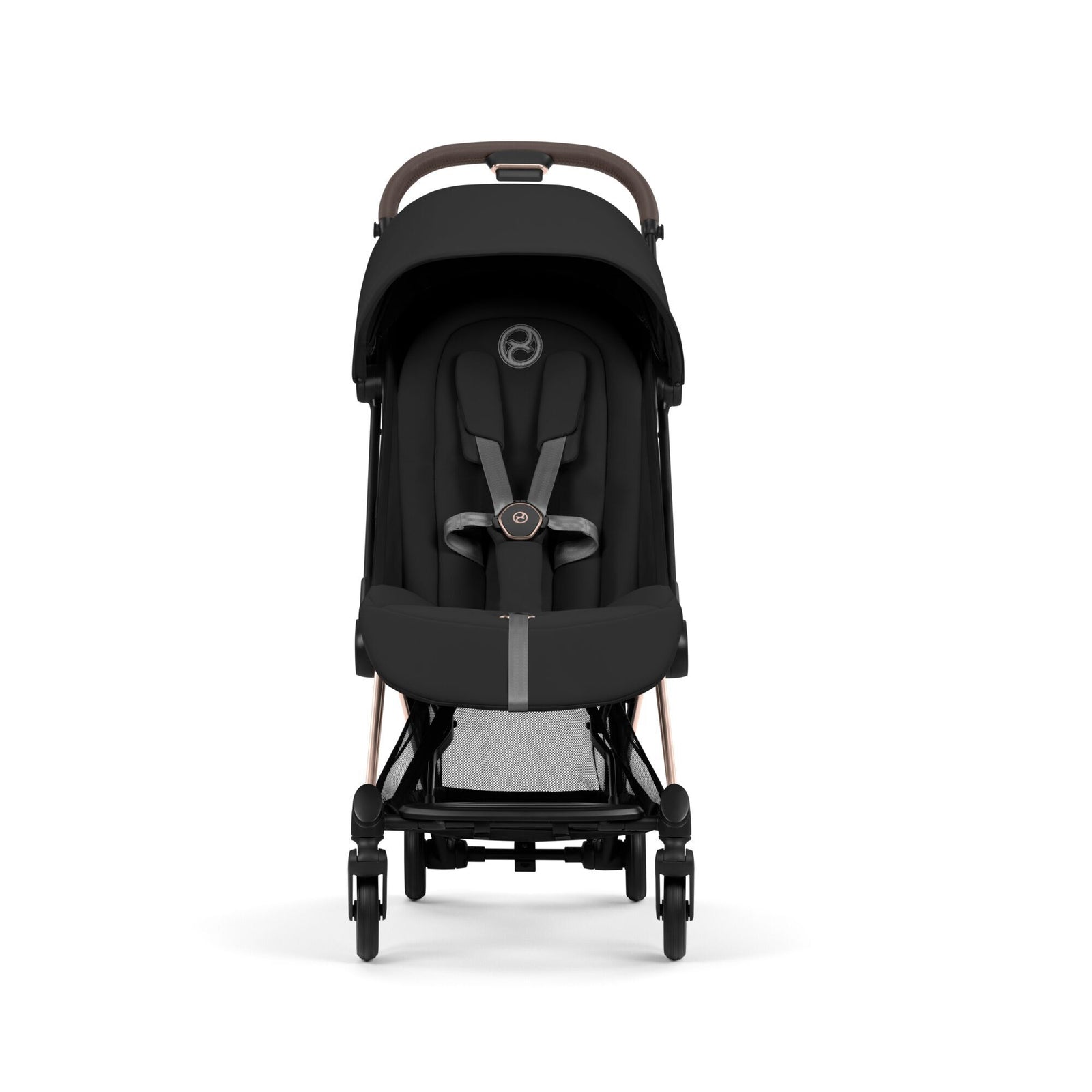 Coche de paseo ultracompacto Coya Comfort de Cybex Platinum en color Rosegold Sepia Black, vista general