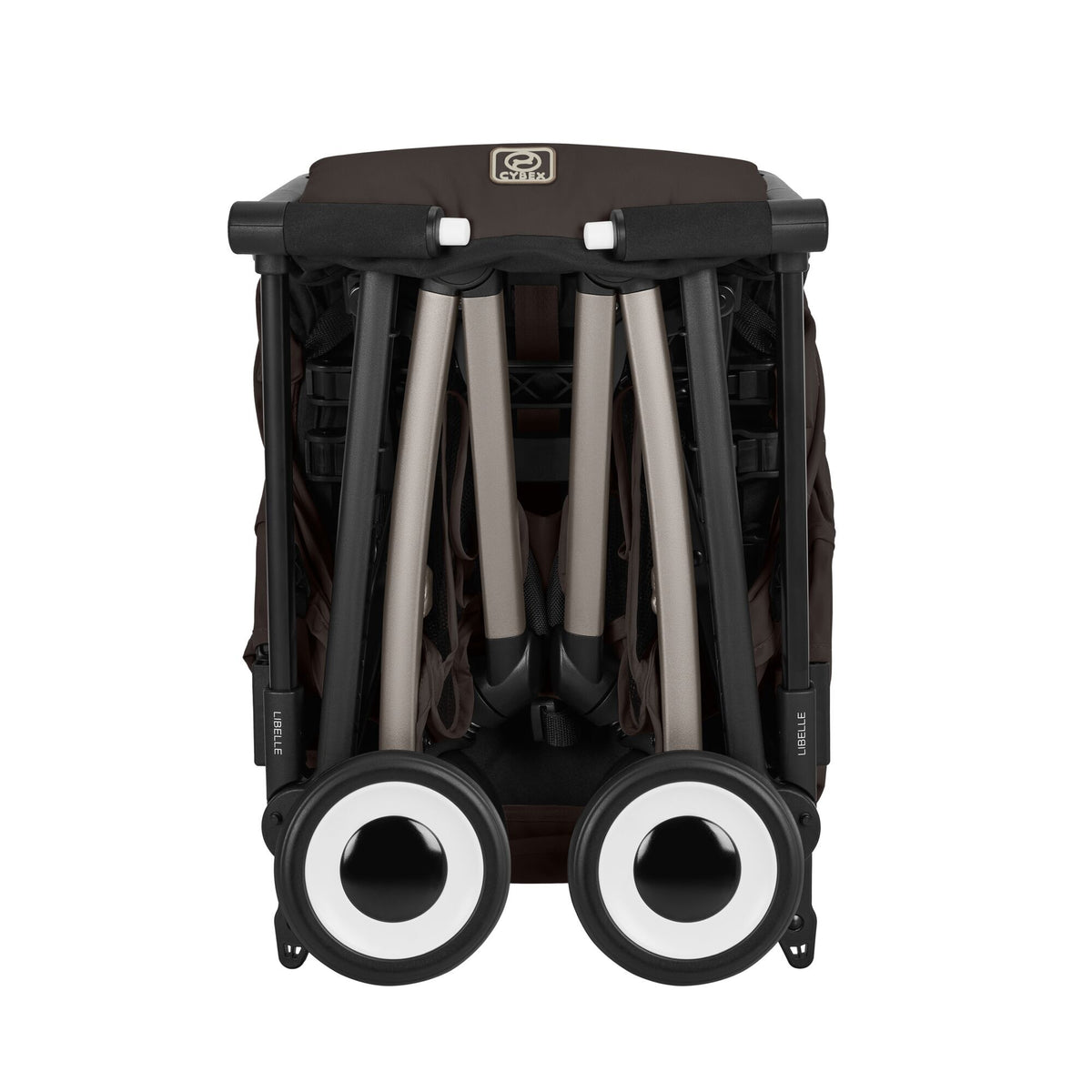 Coche de paseo Libelle 2026 chocolate brown de Cybex Gold plegado frontal