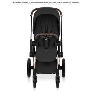 Pack Asiento CYBEX Priam Style Collection 2026 Sepia Black con chasis Rosegold, vista frontal