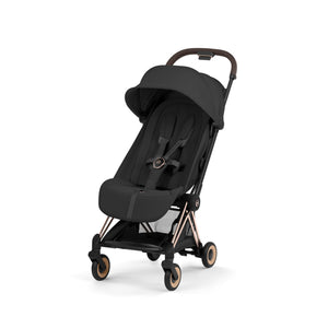 Coche de paseo Cybex Coya Style Collection color Sepia Black, vista frontal en tres cuartos