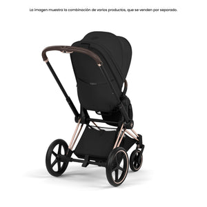 Pack Asiento CYBEX Priam Style Collection 2026 Sepia Black vista trasera en ángulo