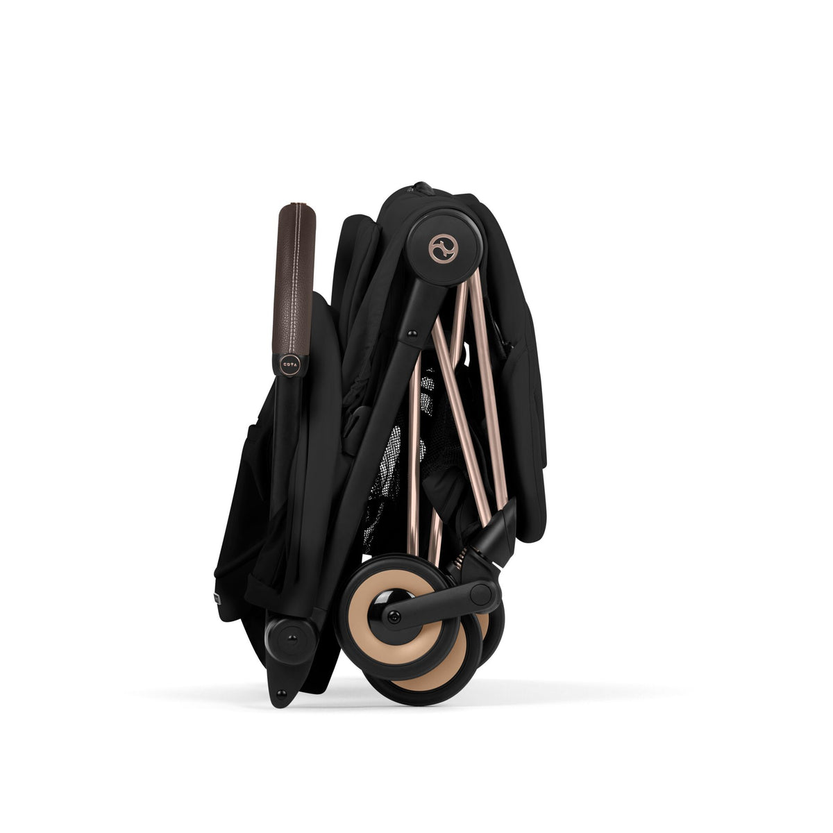 Coche de paseo Cybex Coya Style Collection Sepia Black plegado de forma ultracompacta