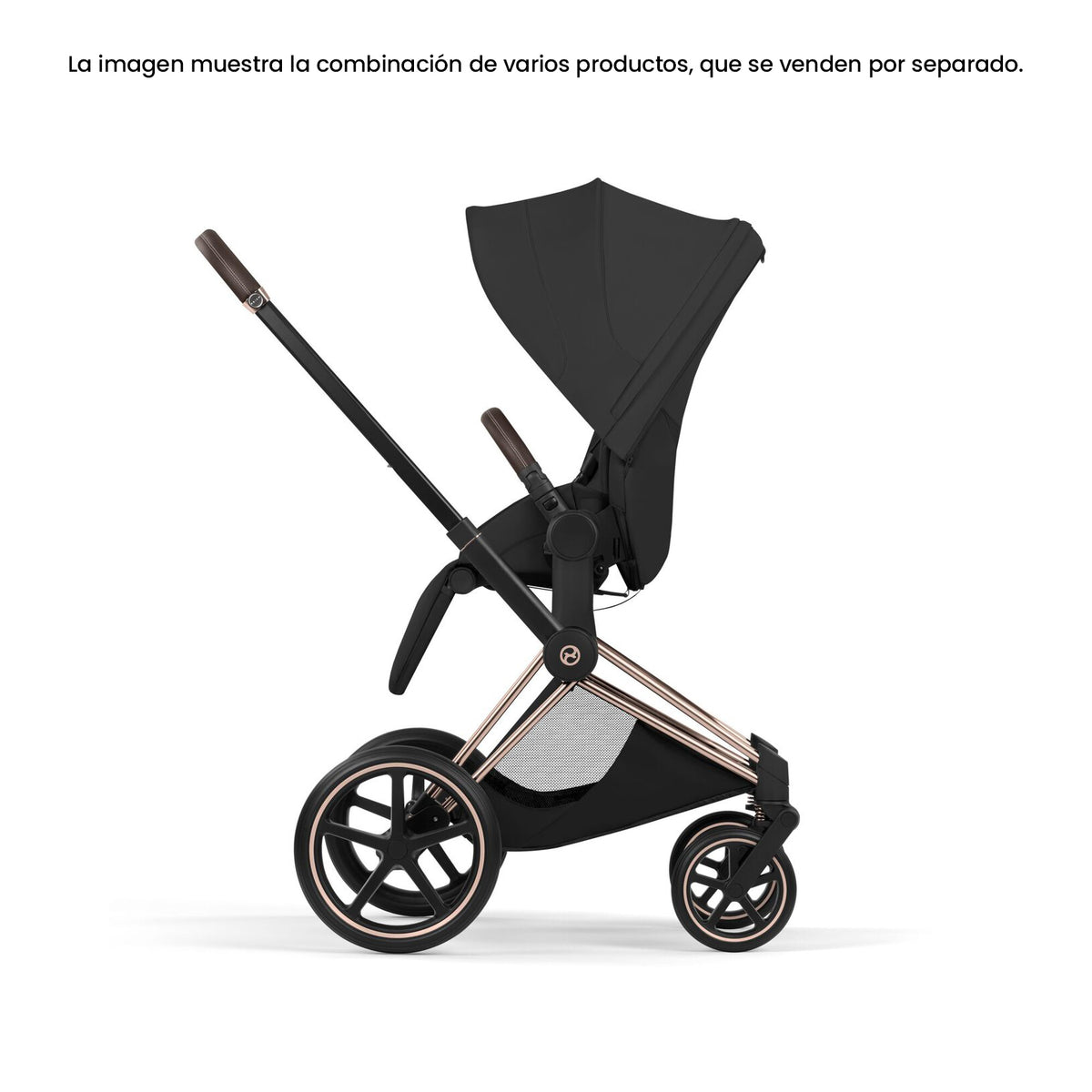 Pack Asiento CYBEX Priam Style Collection 2026 Sepia Black orientado hacia los padres