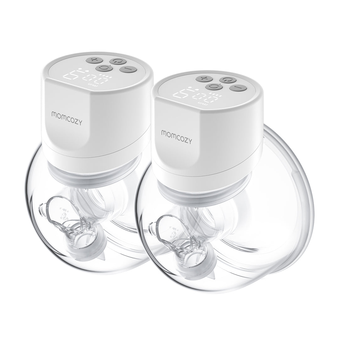 Extractor de leche materna S12 Pro Momcozy, par de extractores portátiles inalámbricos con pantalla digital y copa de silicona transparente