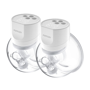 Extractor de leche materna S12 Pro Momcozy, par de extractores portátiles inalámbricos con pantalla digital y copa de silicona transparente