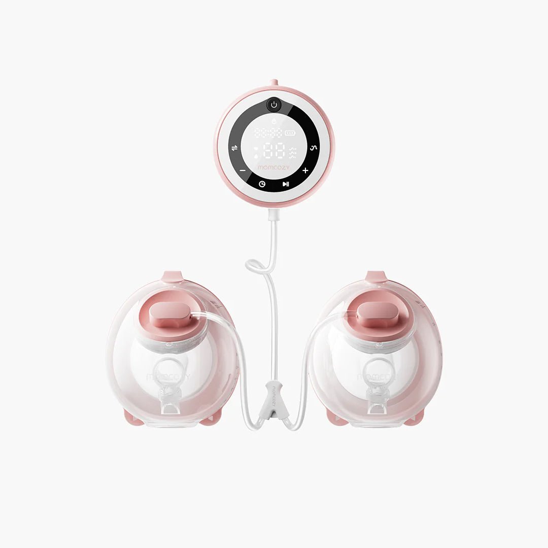 Extractor de Leche maternaV1 Pro Series de MOMCOZY en exhibidor blanco