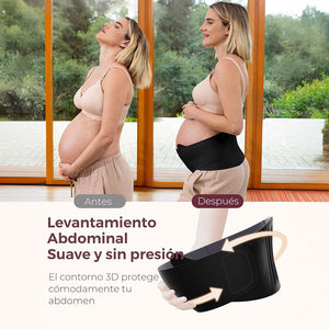 comparacion antes y despues usando faja de embarazo Maternova de momcozy 