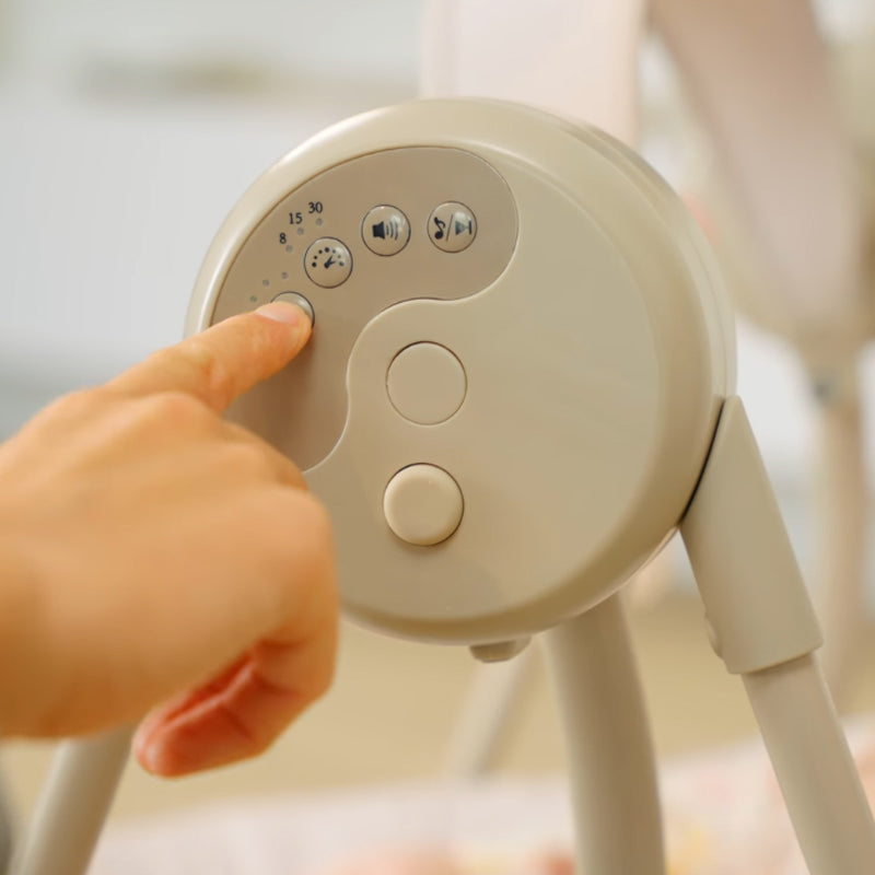 5 velocidades de balanceo + temporizador automático 