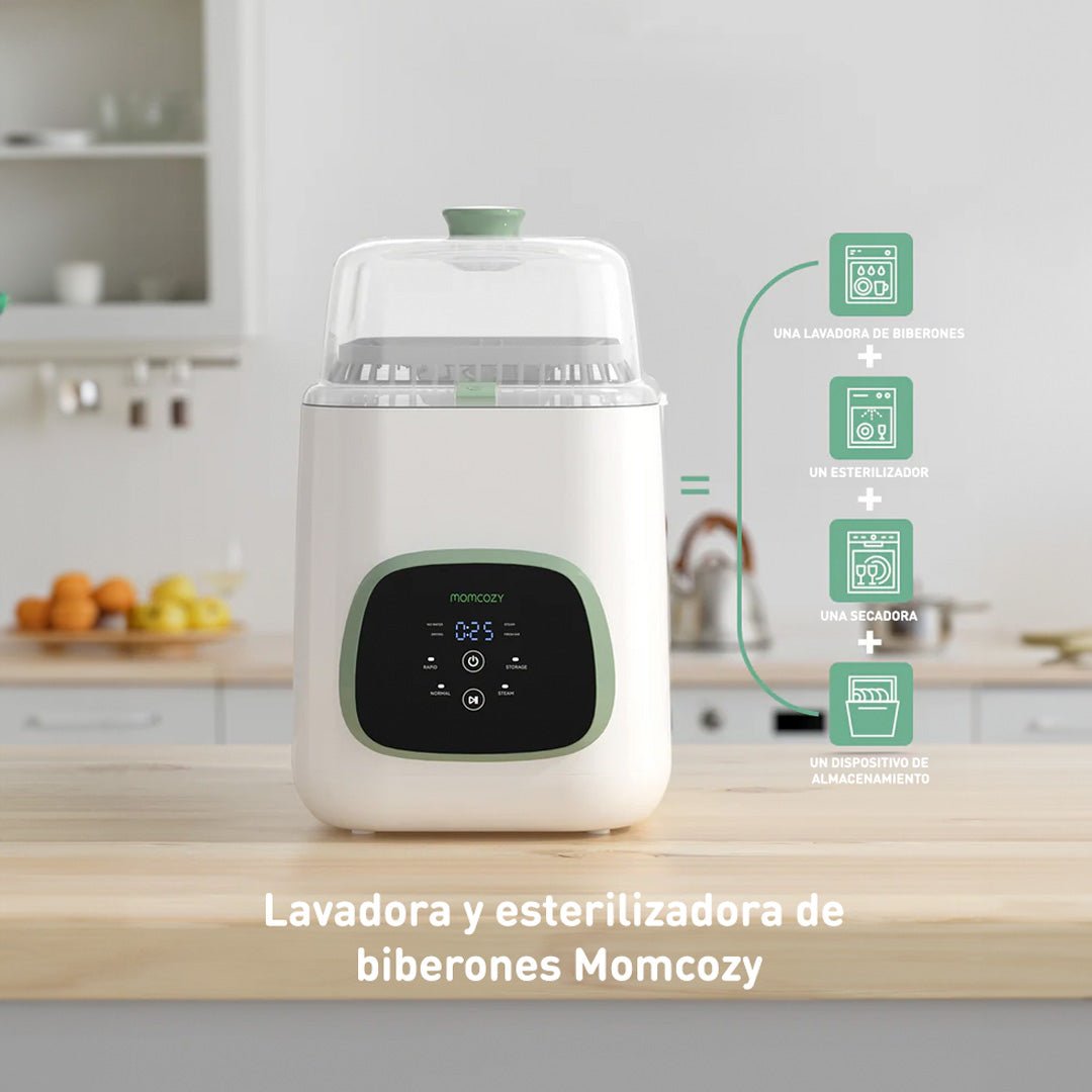 Lavadora y esterilizadora de biberones Momcozy KleanPal Pro - vista lateral