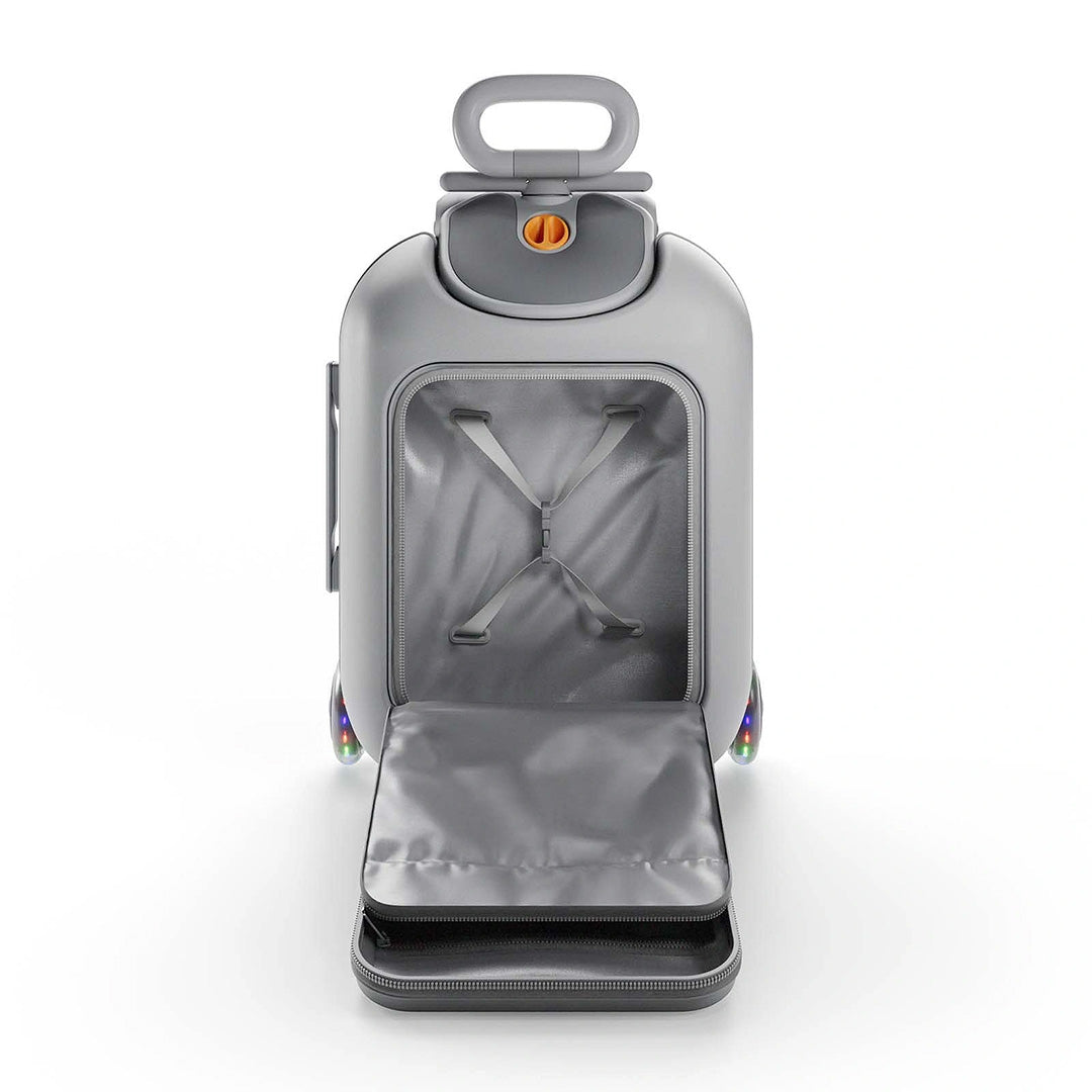 Maleta infantil 2 en 1 con asiento Cabby de Kinderkraft color Gris, vista trasera cerrada