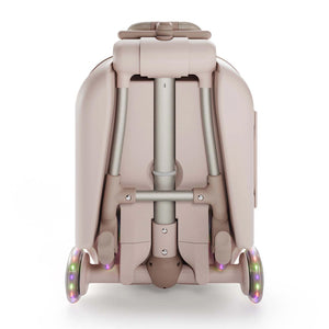 Maleta infantil 2 en 1 con asiento Cabby de Kinderkraft color Rosa, plegada