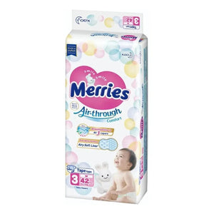 Pañales desechables Merries con velcro - detalle