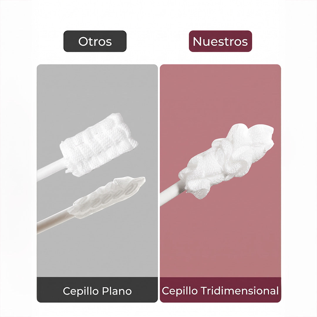 Limpiador de lengua bebé Momcozy — caja Baby Oral Cleaner con diseño espiral 3D, 40 unidades desde 0 meses