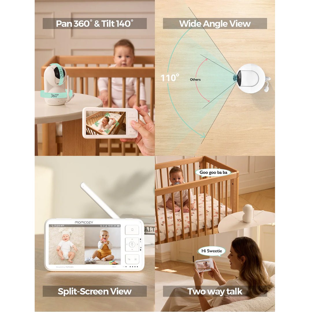 Monitor de bebé 1080p Full HD 5,5 - MOMCOZY - Mini Nuts - Expertos en sillas de auto y coches de paseo