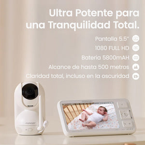 Monitor de bebé 1080p Full HD 5,5 - MOMCOZY - Mini Nuts - Expertos en sillas de auto y coches de paseo