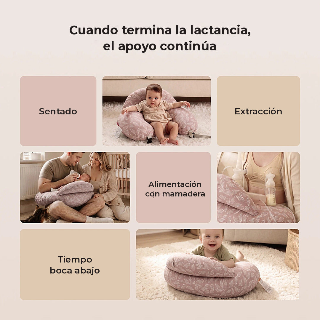 Cojín NP008 Momcozy rosa claro como apoyo en cada etapa, también después de la lactancia