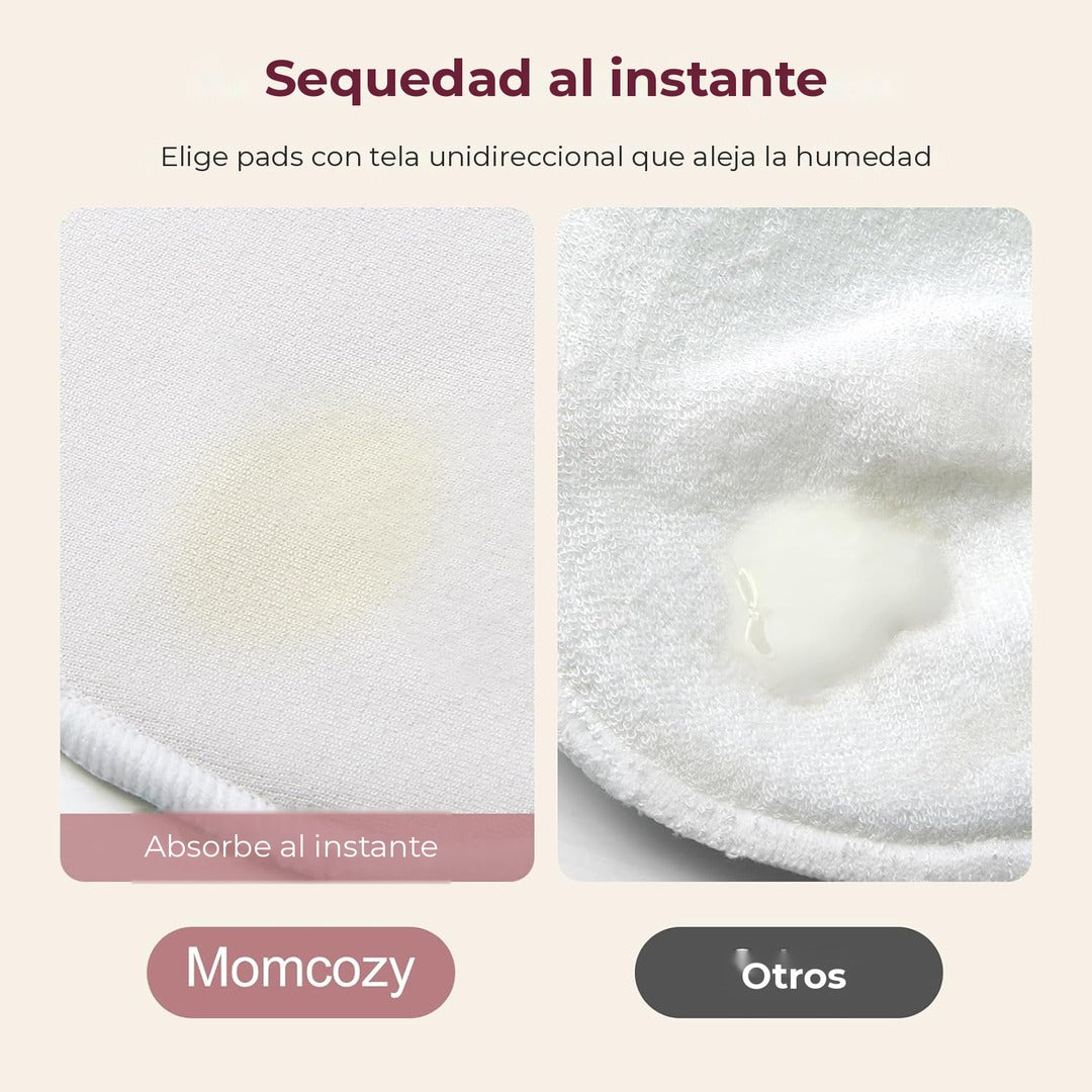 Pads de lactancia reutilizables Momcozy que absorben al instante