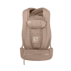 Portabebé Coÿa color Cozy Beige - vista frontal en modo plegado