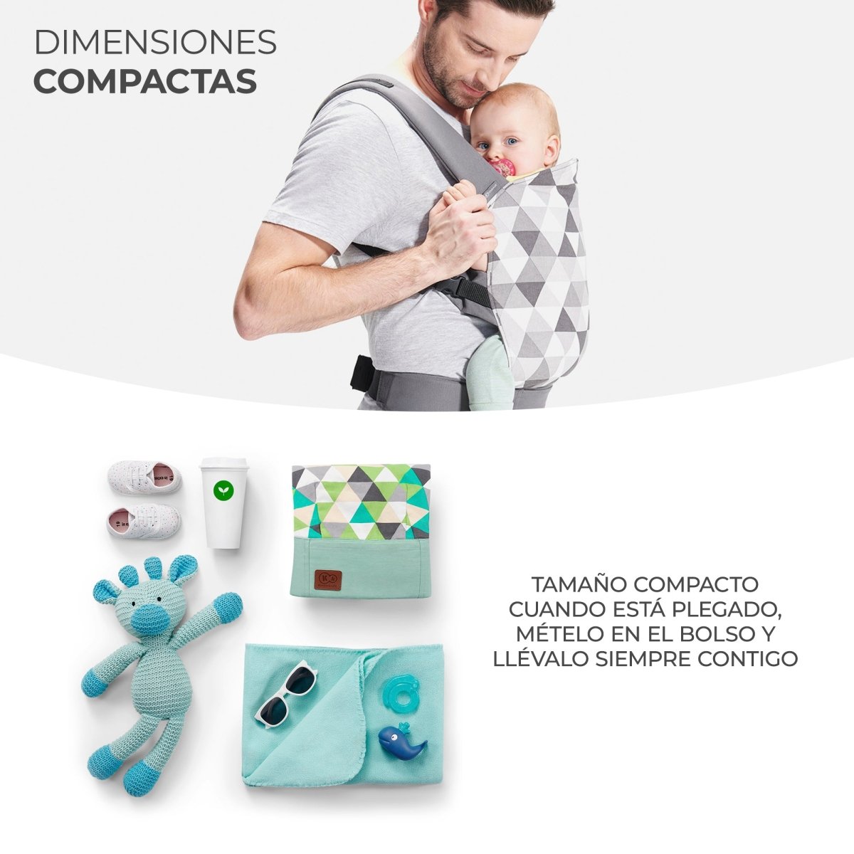 Portabebé Nino Confetti - KinderKraft-Mini Nuts - Expertos en sillas de auto y coches de paseo