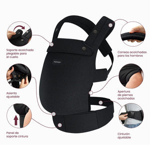 Portabebés negro - MOMCOZY - Mini Nuts - Expertos en sillas de auto y coches de paseo para bebés