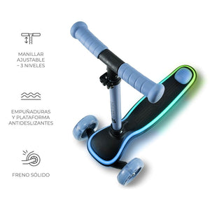 Scooter con luces LED RAKET - KinderKraft - Mini Nuts - Expertos en sillas de auto y coches de paseo