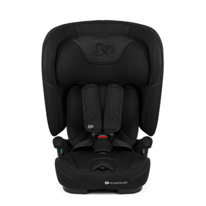 Silla de auto Combinada Fix2Go i-Size Kinderkraft color negro, vista frontal con el arnés de 5 puntas ajustado