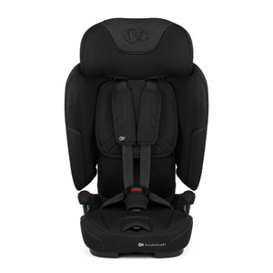 Silla de auto Combinada Fix2Go i-Size Kinderkraft color negro, vista frontal en modo butaca sin arnés, para uso con el cinturón de seguridad del vehículo