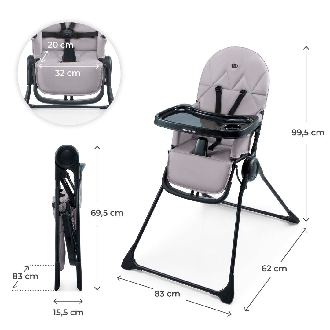 Silla de comer compacta Binci - KinderKraft - Mini Nuts - Expertos en sillas de auto y coches de paseo
