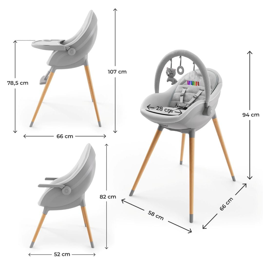 Silla de comer evolutiva 3 en 1 Fini Up - KinderKraft-Mini Nuts - Expertos en sillas de auto y coches de paseo