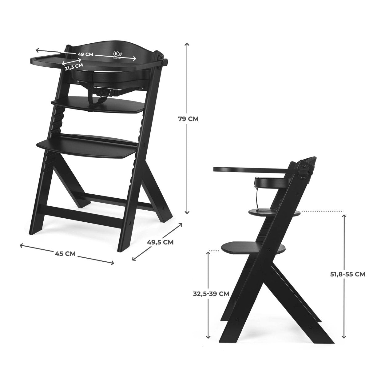Silla de comer evolutiva 4 en 1 Enock + Silla mecedora Calmee - KinderKraft - Mini Nuts - Expertos en sillas de auto y coches de paseo