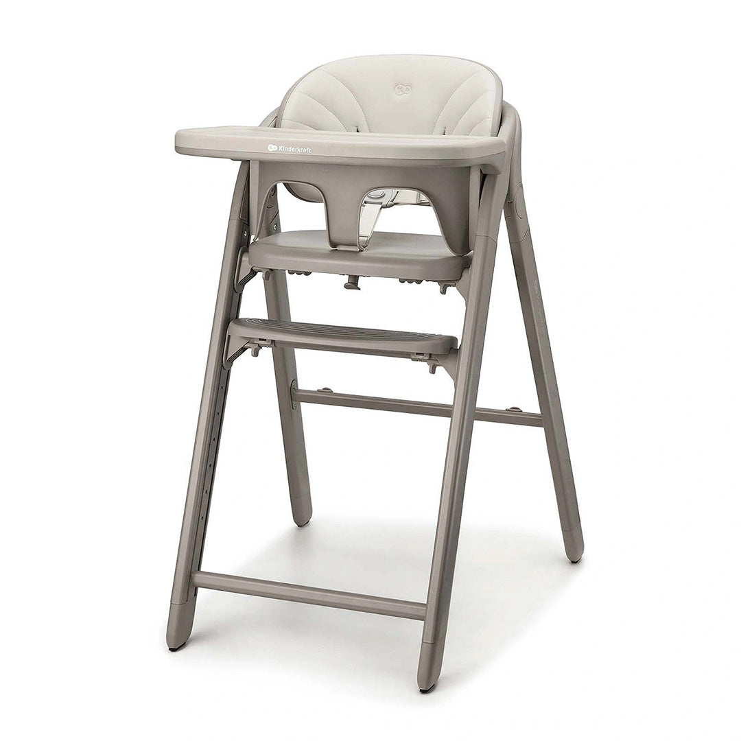Silla de comer 3 en 1 Tino de Kinderkraft color Beige, vista frontal en ángulo