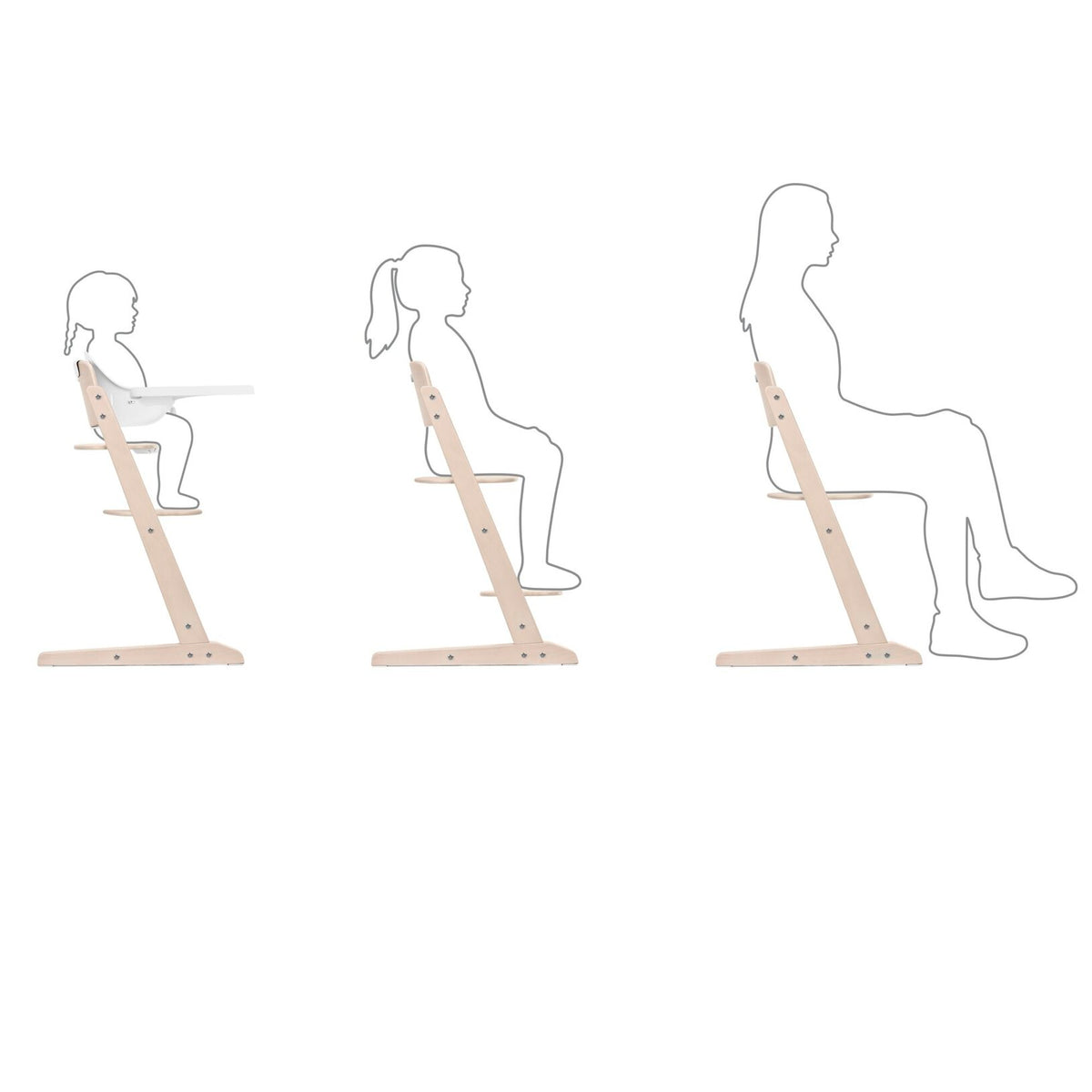 Silla de comer Iris CYBEX Gold All Natural Light - vista sin Baby Set, asiento para niño de 3+ años