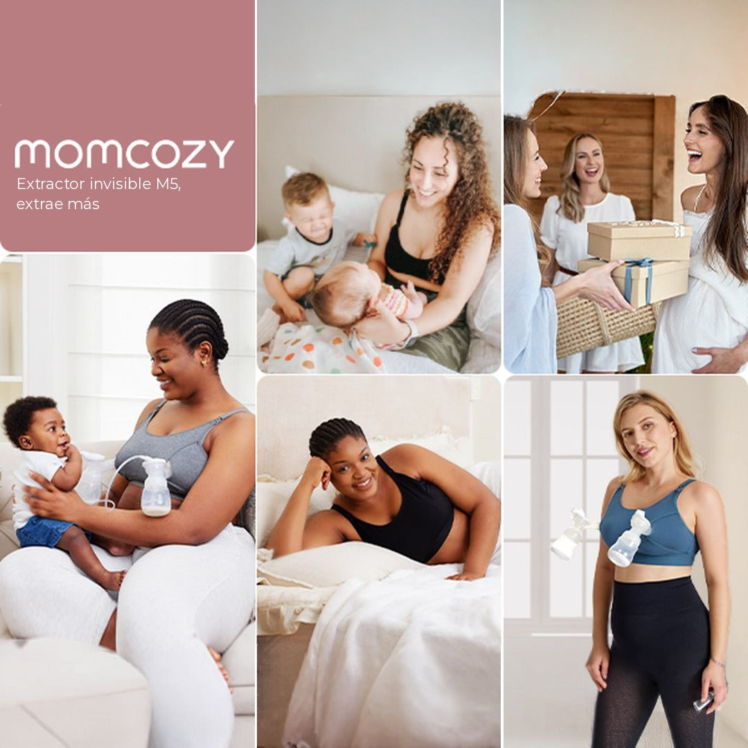 Momcozy - mamás usando sostén de extracción y extractor invisible M5