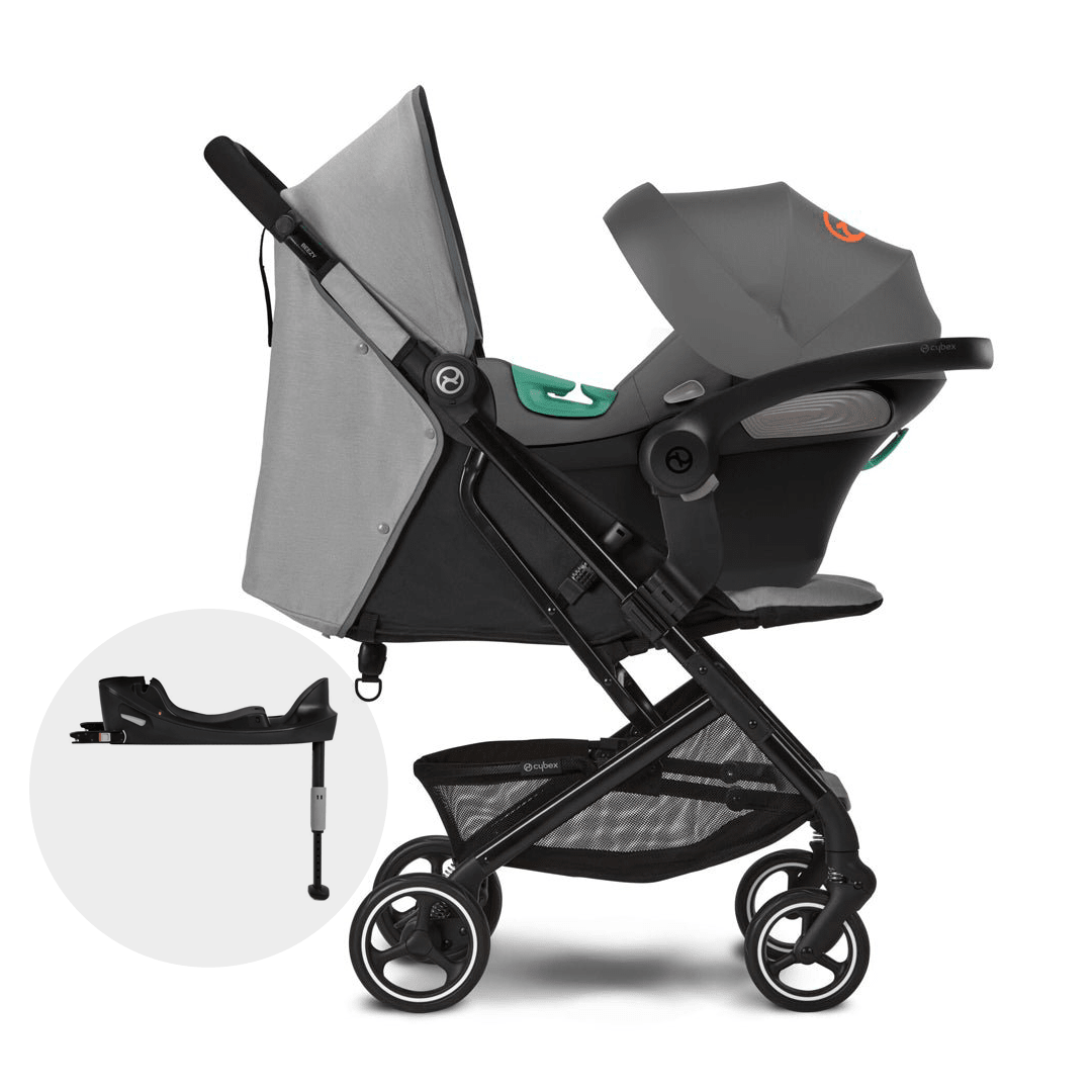 Travel System Beezy 2 One Box con Aton S2 con base - Cybex Gold - Mini Nuts - Expertos en sillas de auto y coches de paseo