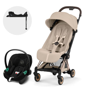 Travel System Coya Style Collection Cozy Beige con silla Aton S2 + Base One