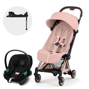 Travel System Coya Style Collection Peach Pink con silla Aton S2 + Base One