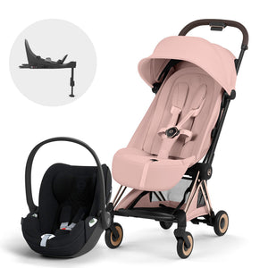 Travel System Coya Style Collection Peach Pink con silla Cloud T Sepia Black Plus