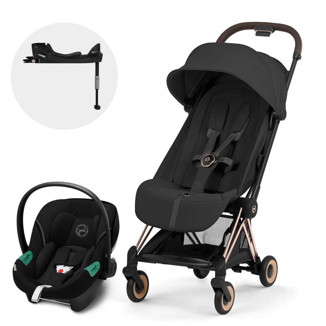 Travel System Coya Style Collection Sepia Black con silla Aton S2 + Base One