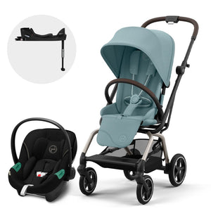 Travel System Eezy S Twist Plus 2 360º One Pull Harness - Cybex Gold - Mini Nuts - Expertos en sillas de auto y coches de paseo
