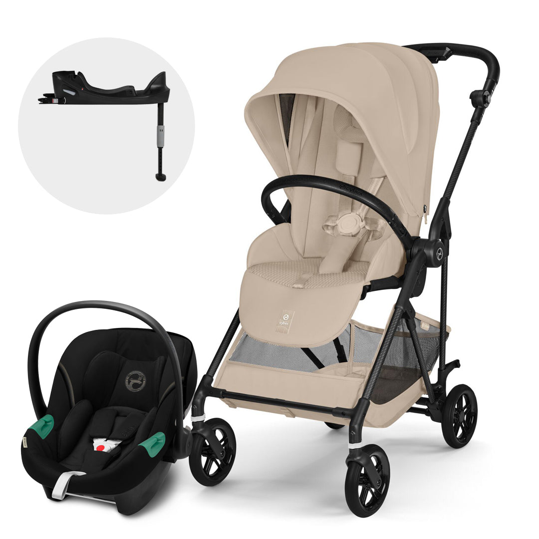 Travel System Melio Carbón Almond Beige con silla Aton S2 + Base One