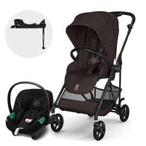 Travel System Melio Carbón Chocolate Brown con silla Aton S2 + Base One