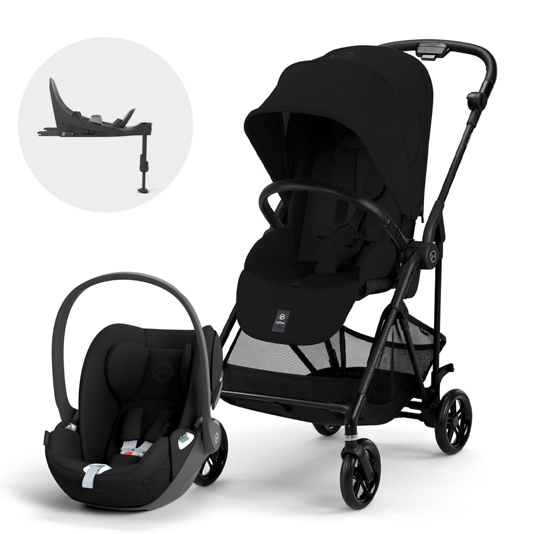 Travel System Melio Carbón Fibra de Carbono - Cybex Gold - Mini Nuts - Expertos en sillas de auto y coches de paseo