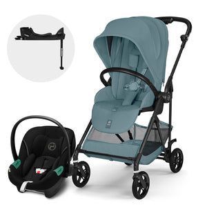Travel System Melio Carbón Stormy Blue con silla Aton S2 + Base One