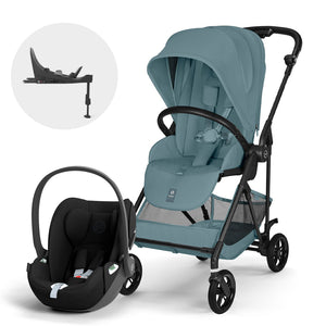 Travel System Melio Carbón Stormy Blue con silla Cloud T Sepia Black
