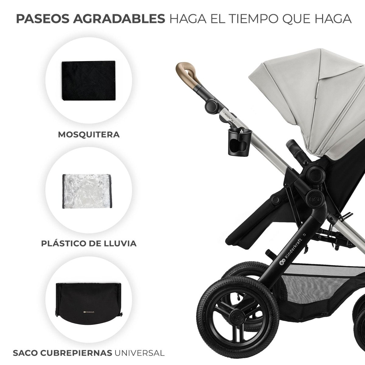 Travel System Moov 2 XL 3 en 1 - KinderKraft - Mini Nuts - Expertos en sillas de auto y coches de paseo
