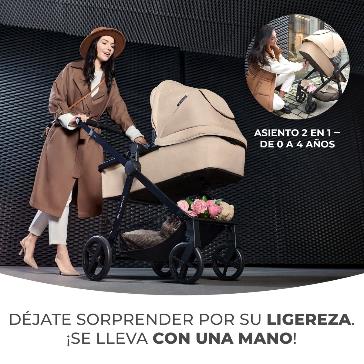 Travel System Newly 3 en 1 - KinderKraft - Mini Nuts - Expertos en sillas de auto y coches de paseo