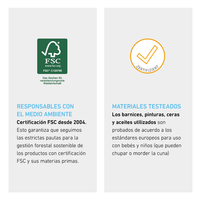 Cuna de madera - cama de transición Hanna 140x70 (inc. colchón) - Pinolino-MiniNuts