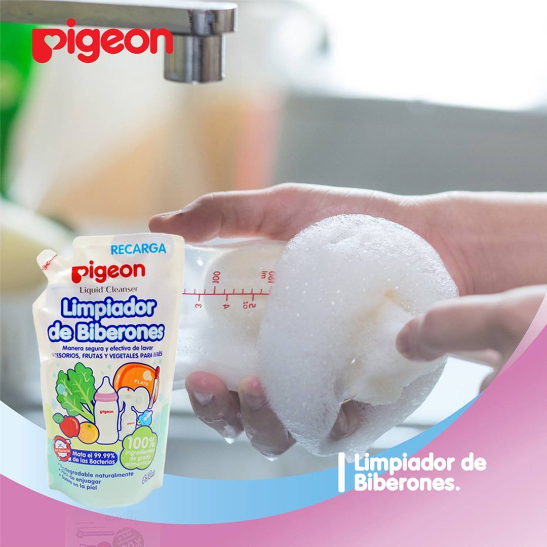 Liquido limpiador de mamaderas Pigeon 650 ml Recarga - Pigeon-MiniNuts