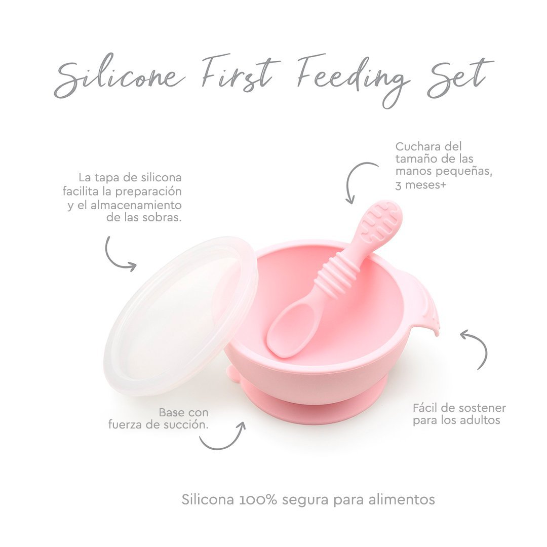 Mi primer set de alimentación (cuchara + plato) Bumkins - Bumkins-MiniNuts